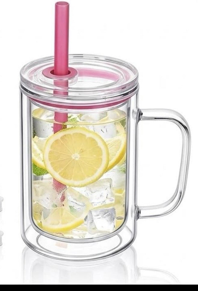 17oz Acrylic Snow Globe Mug with Colored Lid